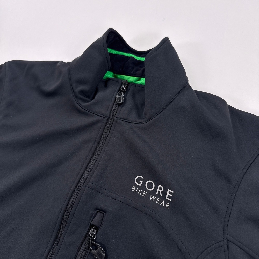 Gore Bike Wear Mens Jacket Size M Black Windstopper Soft Shell Full Zip Cycling